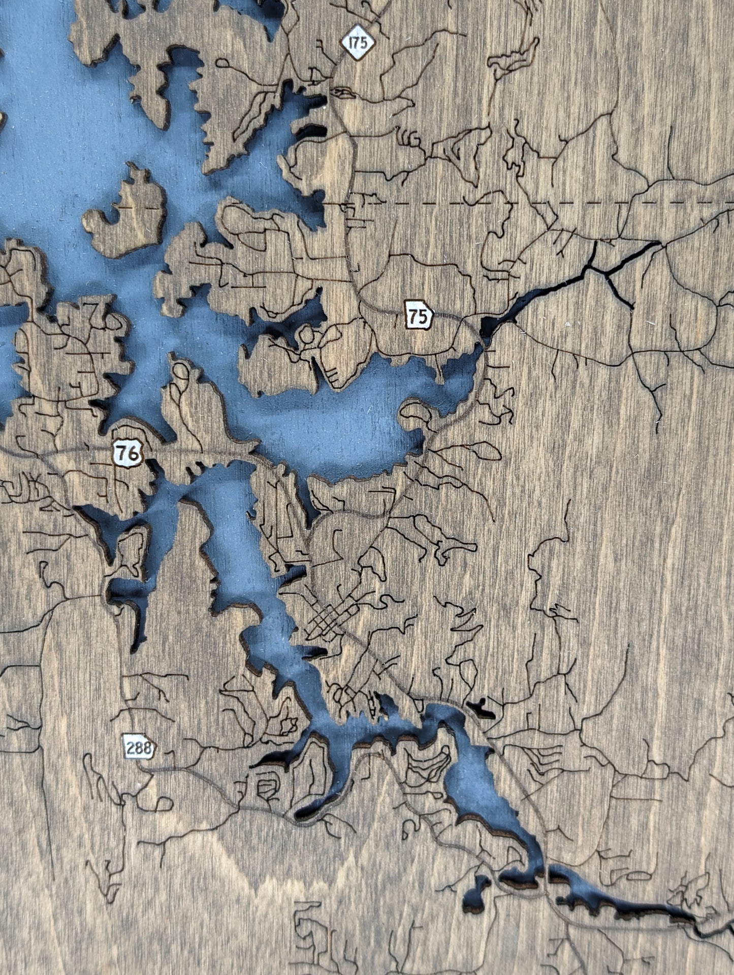 Lake Chatuge - Laser Cut Map