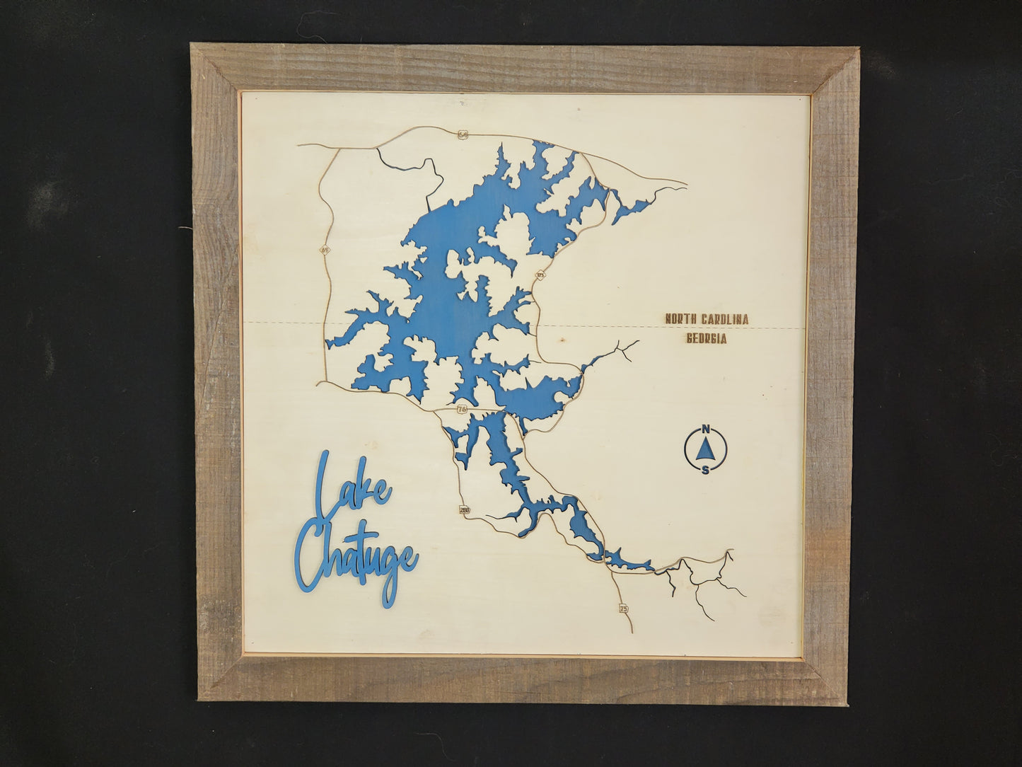 Lake Chatuge - Laser Cut Map